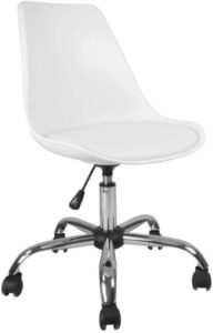 Cadeira Giratória Eames Estofada Branca - Moob